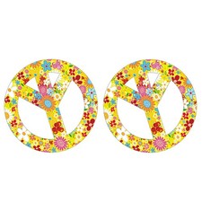 2 Pcs Stickers Fleurs Voiture