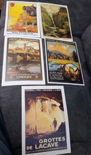 Lot 5 affiches anciennes Chemins de fer d’Orléans – reproductions vintage – 