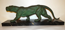 Superbe Grande Statue Sculpture Lionne Panthère Marchant Signée D Chiparus 75 cm