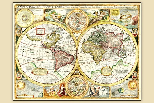 Vintage map the world - of,