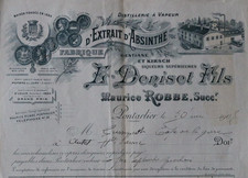 Facture 1905 Absinthe DENISET
