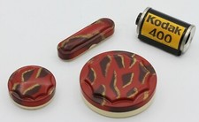 ANSCO VANITY 3 boites rouge en plastique pour compléter New York USA Vers 1926