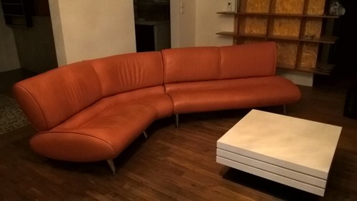 Canapé cuir orange - , pleine