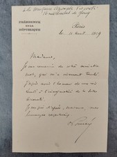 Raymond POINCARE - lettre