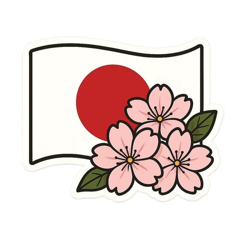 Sticker drapeau japon avec - sticker,