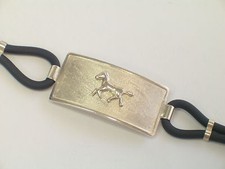 Bracelet Avec Cheval en Argent 925 Et Caoutchouc - Bracelet Culottes