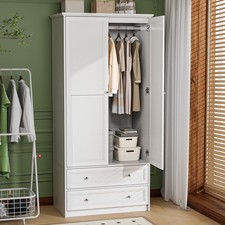 White Wooden Modern Armoire