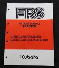 1976-85 KUBOTA L185 L245 L295 L305 L345 L355SS Tracteur Plat Taux Annexe Manuel
