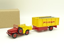 Réalisation artisanale 1/50  Dodge 4x4 (Solido) Remorque Barrières Cirque Pinder