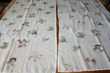 Paire de rideaux N°22 blanc voilage voile fruits fraise raisin prune 51 x 123 cm