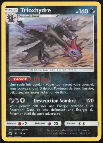 Carte pokémon trioxhydre - carte,