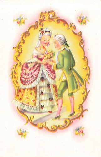 Illustree medaillon couple - cp,