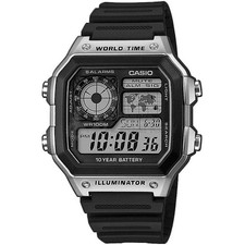 Montre Casio Homme AE-1200WH-1CVEF - Digitale Sport Résine noire 100m étanche