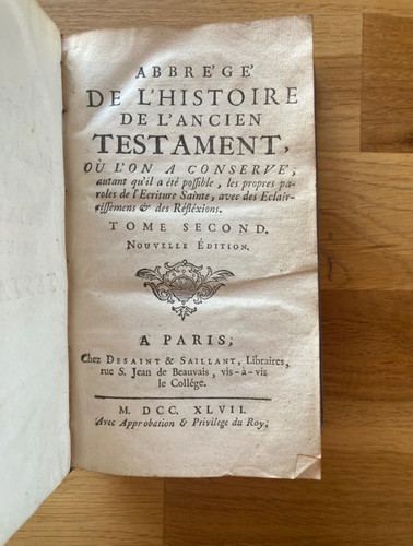 Livre ancien 1747 abrégé - 1747,