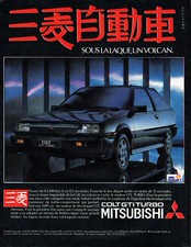 Publicité Advertising 127  1984   la Colt Gti turbo Mitsubischi
