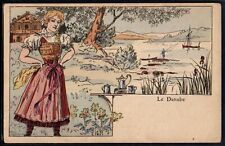 BX116 ART NOUVEAU a/s LOUIS LESSIEUX "LE DANUBE" BEAUTIFUL LADY WOMAN