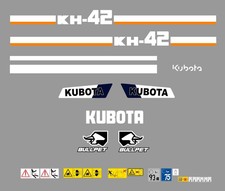 Kubota KH42 Mini Digger Complet Décalque Set avec Sécurité Avertissement Signes