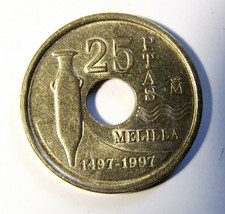 World Coins - Spain 25 Pesetas 1997 Melilla Comm. Coin KM# 983