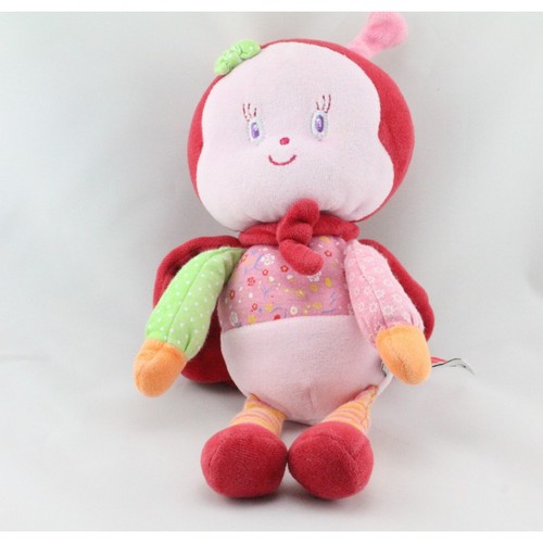 Doudou coccinelle rouge rose