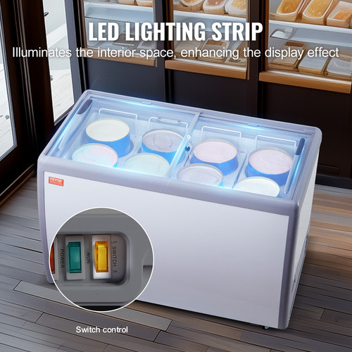 Vevor 370l vitrine glaces - vevor, À