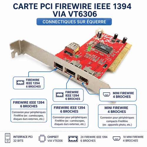 Carte pci firewire - carte,