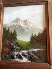 astrid walford 1907_1994 3 tableaux huile sur panneau montagnes