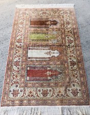 Tapis Soie 140x90cm Turc Kayseri noué Teppe Teppich Tappeto Alfombra Rugs Carpet