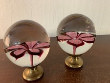 2 boules d'escalier en cristal