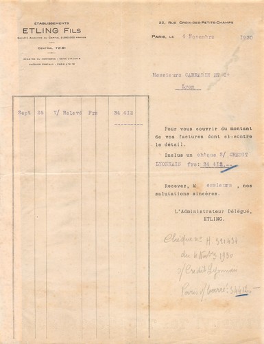1930 ets etling fils paris - a,