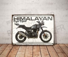 Plaque métal vintage Royal Enfiel himalayan Enseigne Garage Décoration moto Déco