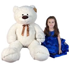Géant Ours 150Cm Blanc Ivoire Peluche Ourson Doux Grande Taille XXXL