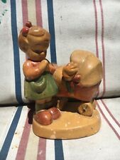 Vintage Hummel Like DOLL MOTHER Praying Girl Figurine Doll Carriage 4 1/2 inches