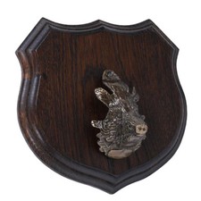 1X Écu Sanglier Trophée En Forme D'Écu, AF 17CM, Avec Tête De Sanglier