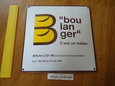 PLAQUE TOLE METAL EMAILLée EMAIL bombée BOULANGER BOULANGERIE Metier 30 * 30 cm