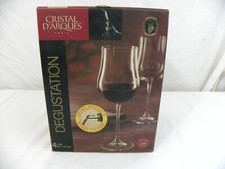 LOT DE 4 GRANDS VERRES A DEGUSTATION LYRE CRISTAL D'ARQUES 40 CLS