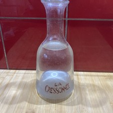 LA CRESSONNEE ancienne  carafe loupe à absinthe  marquée en bleu et en rouge