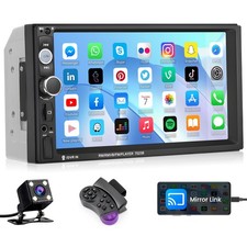 2 DIN Autoradio Wired Mirror Link FM Bluetooth Écran Tactile 7" Poste Radio V...