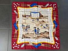 Foulard carré Hermès en soie - Le Noble et très ancien Jeu de Golf - 90 cm