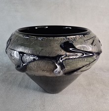 Greenhalgh Art Studio Lourd 2 Vases En Verre À Application À Chaud Forme Toupie