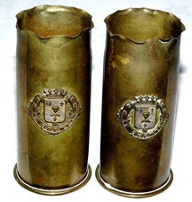 TRAVAIL DE POILU ARTISANAT TRANCHÉE DOUILLE D'OBUS SCULPTÉ SAINT QUENTIN 14 18