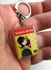 Ancien porte cle Tampon Eponge Scotch-Brite, Années 60;