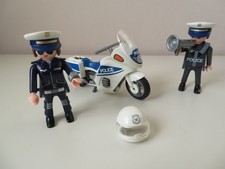 Playmobil motard et agent de police - figurines et moto