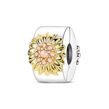 GOLD & CHAMPAGNE CZ SUNFLOWER
