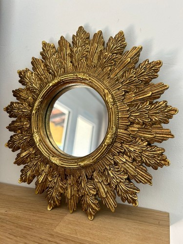 Miroir rond doré avec - miroir,