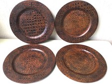 4 sous assiettes en cuir