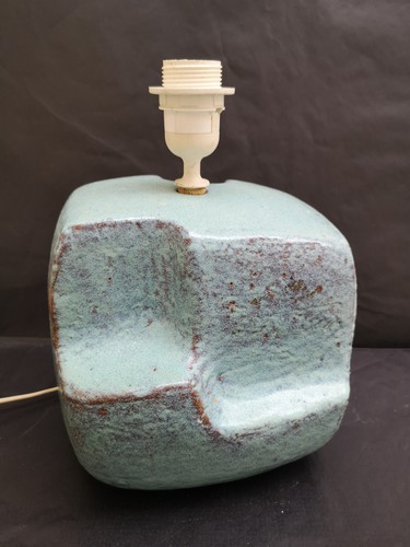 Lampe céramique bleue
