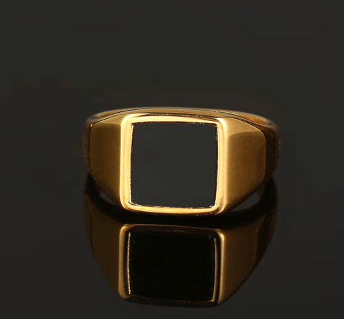 Belle chevalière onyx noir - en,
