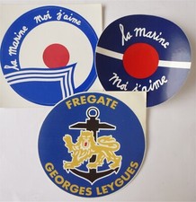 3 Autocollants - 2 MARINE +