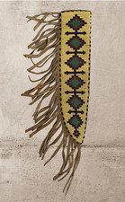 Couvre-couteaux en perles indigènes fourreau de couteau en cuir rouge Indiens...