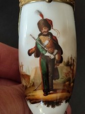 Pipe Fourneau Réserviste Hussard Napoléon Empire Porcelaine...